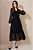 Vestido Maxi Midi Preto Em Chiffon Com Poá Acompanha Faixa Jany Pim - 6253 - Imagem 1