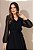 Vestido Maxi Midi Preto Em Chiffon Com Poá Acompanha Faixa Jany Pim - 6253 - Imagem 3
