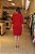 Vestido Vermelho Transpassado Com Detalhe De Fivela Dourada Clamila - 10765 - Imagem 2