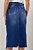 Saia Midi 80 Cm Jeans Barra Desfiada E Assimétrica Semi Evasê Laura Rosa - 810951 - Imagem 2