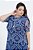 Vestido Plus Size Maxi Midi Estampado De Tons De Azul Em Tule Com Detalhe Drapeado - 252004 - Imagem 3