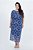 Vestido Plus Size Maxi Midi Estampado De Tons De Azul Em Tule Com Detalhe Drapeado - 252004 - Imagem 1