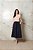 Saia Midi Azul Em Malha Stretch Cordão Com Ponteiras Dazul - 5628 - Imagem 1
