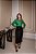 Saia Plus Size Midi Preta Em Alfaiataria Com Botões Frontais Decorativos Dazul - 5647 - Imagem 1