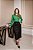 Saia Plus Size Midi Preta Em Alfaiataria Com Botões Frontais Decorativos Dazul - 5647 - Imagem 3