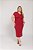 Vestido Plus Size Midi Marsala Em Malha Com Detalhe Drapeado Lisamour - 202028 - Imagem 1