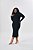 Vestido Plus Size Midi Preto Em Ribana Canelada Com Fenda Lateral Lisamour - 202046 - Imagem 1