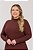 Vestido Plus Size Midi Marrom Em Ribana Canelada Com Fenda Lateral Lisamour - 202046 - Imagem 2