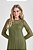 Vestido Maxi Midi Verde Em Tela Chevron De Manga Longa Doce Trama -105356 - Imagem 2