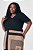 Blusa Plus Size Preta Em Viscose Sarjada De Manga Curta Lisamour - 201975 - Imagem 1