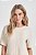 Vestido Off White Em Malha Jacquard Tweed De Manga Curta Doce Trama - 105360 - Imagem 2