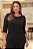 Blusa Plus Size Preta Em Malha Stretch Manga Morcego 3/4 Clamila - 10424-3 - Imagem 1