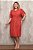 Vestido Plus Size Terracota Em Viscopoly Com Botões Frontais E Acompanha Faixa - 26712 - Imagem 1