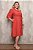 Vestido Plus Size Terracota Em Viscopoly Com Botões Frontais E Acompanha Faixa - 26712 - Imagem 5