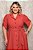 Vestido Plus Size Terracota Em Viscopoly Com Botões Frontais E Acompanha Faixa - 26712 - Imagem 3