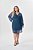 Vestido Plus Size Azul Em Mini Plissê Texturizado Com Lurex Lisamour - 201971 - Imagem 1