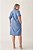 Vestido Chemise Plus Size Azul Em Viscopoly De Manga 7/8 Com Martingale - 42375 - Imagem 2