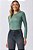 Blusa Verde De Manga Longa Em Malha Microfibra Térmica Doce Trama - 104430 - Imagem 1