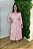Vestido Maxi Midi Chemise Plus Size Rosa Com Estampa Off White Acompanha Faixa - 42380 - Imagem 1