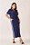 Conjunto De Saia Maxi Midi Plus Size Azul Com Detalhe De Listras - 13478 - Imagem 1