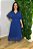 Vestido Plus Size Maxi Midi Azul Em Chiffon Acompanha Faixa Simple Life - 15379 - Imagem 1