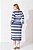 Conjunto Plus Size De Saia Midi Listrado Com Tons De Azul E Off White - 13488 - Imagem 2