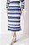 Conjunto Plus Size De Saia Midi Listrado Com Tons De Azul E Off White - 13488 - Imagem 4