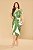 Vestido Midi Estampado De Verde E Off White Acompanha Cinto Clamila - 10767 - Imagem 1