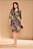 Vestido Estampado Com Tons De Marrom Transpassado Com Manga 3/4 Clamila - 10792 - Imagem 1