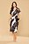 Vestido Midi Estampado De Preto E Off White Acompanha Cinto Clamila - 10767 - Imagem 1