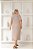 Vestido Plus Size Cáqui Maxi Midi Com Vinco Vocco Plus - 86808 - Imagem 2