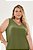 Vestido Plus Size Midi Verde Em Viscose Com Poliamida Lisamour - 202089 - Imagem 2
