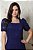 Vestido Maxi Midi Azul Em Renda De Manga Curta E Decote Quadrado Dazul - 4719 - Imagem 2