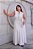 Vestido Plus Size Longo Branco Em Couro PU Acompanha Faixa Valentina Ferreira  - 46002 - Imagem 1