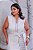 Vestido Plus Size Longo Branco Em Couro PU Acompanha Faixa Valentina Ferreira  - 46002 - Imagem 2