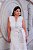 Vestido Plus Size Longo Branco Em Couro PU Acompanha Faixa Valentina Ferreira  - 46002 - Imagem 3