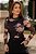 Blusa Estampada Em Tule De Manga Longa E Gola Alta Jany Pim - 6408 - Imagem 1
