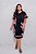 Vestido Plus Size Preto Com Estampa Em Pele De Pêssego Valentina Ferreira - 46164 - Imagem 1