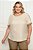 Conjunto Plus Size De Calça E Blusa De Manga Curta Bicolor Cru E Verde Em Crepe - 27250 - Imagem 5