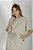 Conjunto De Saia Maxi Midi Listrada De Off White E Verde Em Algodão - S3248 - Imagem 4