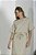 Conjunto De Saia Maxi Midi Listrada De Off White E Verde Em Algodão - S3248 - Imagem 3