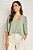 Blusa Verde Em Chiffon Com Manga 3/4 Plissada E Decote V Doce Trama - 105505 - Imagem 1