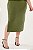 Vestido Midi Verde Em Ribana Canelada Com Fenda Lateral Lisamour - 202072 - Imagem 3