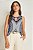 Blusa Sem Manga Azul Em Malha Com Estampa Frontal Em Sarja Four Way Doce Trama - 105574 - Imagem 1
