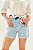 Bermuda Jeans Com Barra Dobrada E Acompanha Faixa Estampada Doce Trama - 105492 - Imagem 1