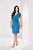 Vestido Plus Size Azul Transpassado Com Detalhe Drapeado Clamila - 10823 - Imagem 1