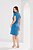Vestido Plus Size Azul Transpassado Com Detalhe Drapeado Clamila - 10823 - Imagem 2