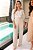 Camisa Plus Size Off White Com Bordado Cáqui Em Crepe Dazul - 6417 - Imagem 2