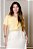 Blusa Plus Size Amarela Em Crepe Com Detalhe Em Renda Dazul - 6409 - Imagem 1