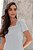 Vestido Midi Listrado De Azul E Off White Com Decote Quadrado Dazul - 4754 - Imagem 2